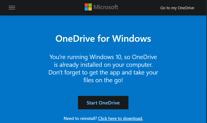 Sito Windows 10 OneDrive