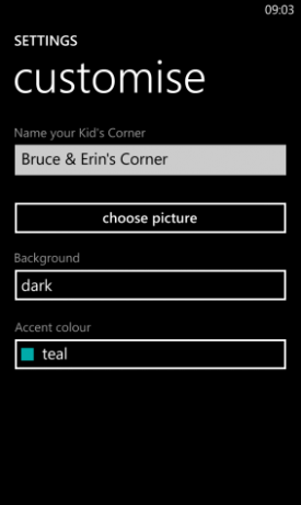 muo-WindowsPhone-kidscorner da personalizzare