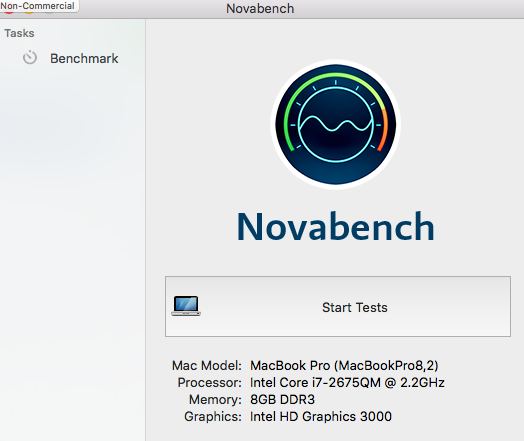 Test di benchmark Novabench per Mac