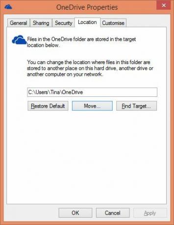 Sposta posizione OneDrive