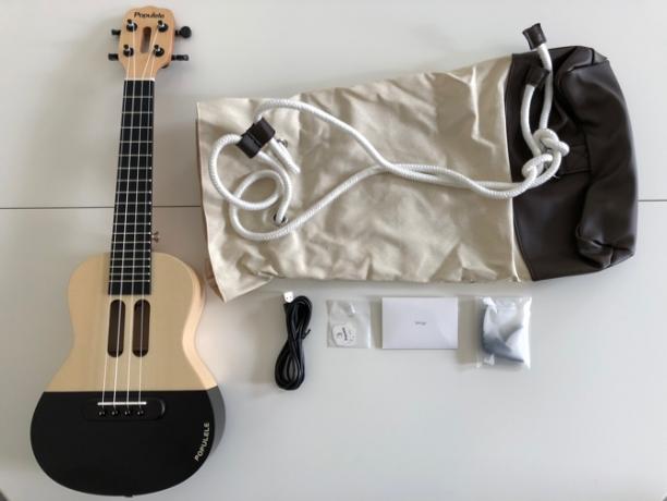 il kit populele completo con ukulele raccoglie corde capo e custodia