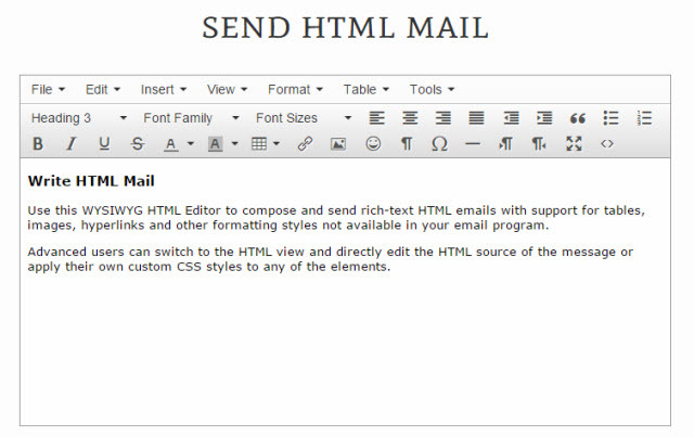 Invia e-mail HTML