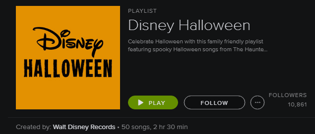 Playlist Spotify - Disney Halloween