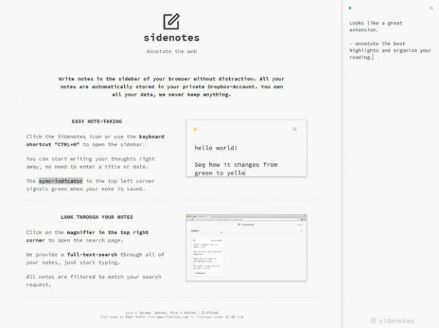 Estensione Chrome notetaking - Sidenotes