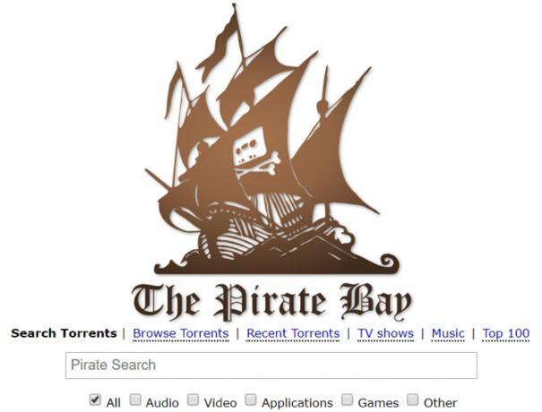 il motore di ricerca torrent pirate bay