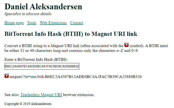 Daniel Aleksandersen hash a magnete