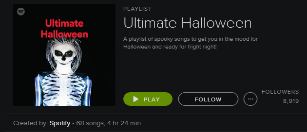 Playlist Spotify - Ultimate Halloween