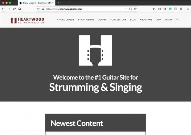 Home page di Heartwood Guitar