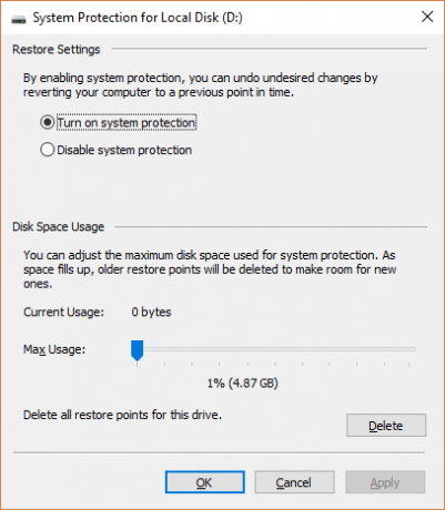 Attiva Protezione sistema in Windows