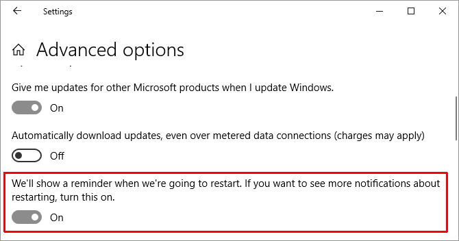 Windows 10 Opzioni avanzate di Windows Update