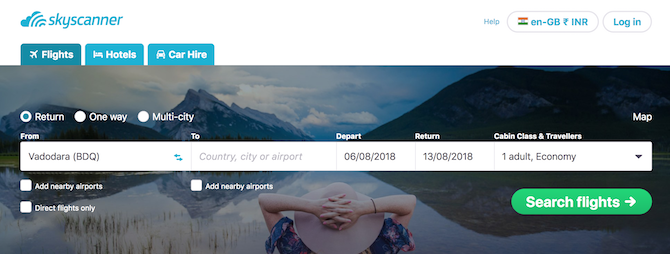 Questo utile sito web è noto come Skyscanner