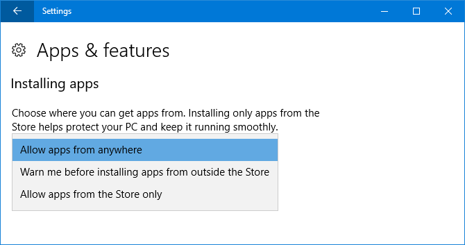 installazione di app di Windows 10