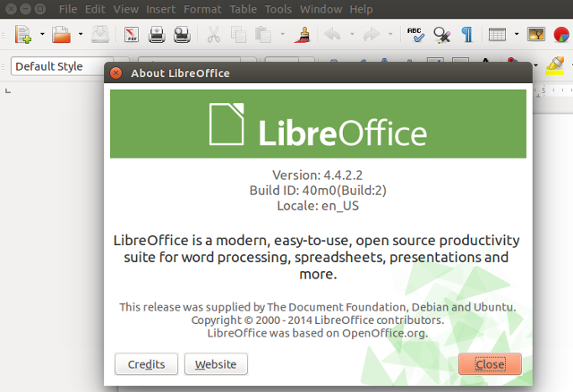 Ubuntu vivido libreoffice