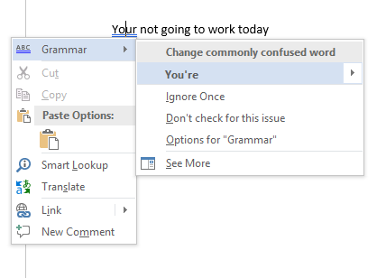 Come si scrive e grammatica Controlla in Microsoft Word ms grammatica per errori di battitura