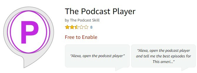 Il Podcast Player per i podcast di eco Amazon