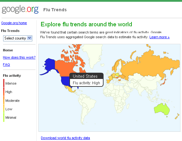 attività influenzale mondiale