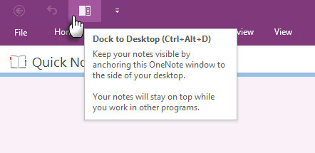 Microsoft OneNote - Dock per desktop