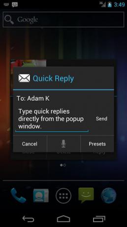 app Android popup sms,