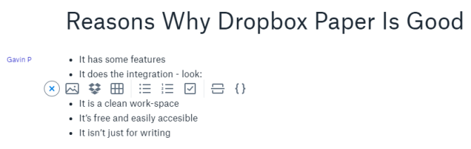 In che modo Dropbox Paper acquisisce Google Docs e Office Online Dropbox Paper Documento Funzionalità di scrittura con integrazione