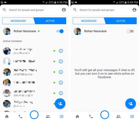 stato attivo di facebook messenger