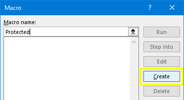 macro protetta excel