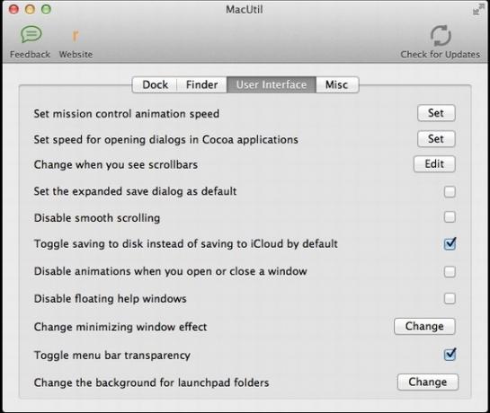 MacUtil: personalizza facilmente le funzionalità di Mac OS X da un semplice menu [Mac OS X] mui