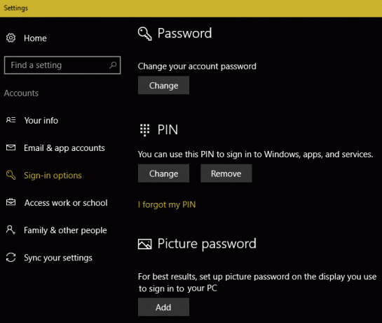 windows 10 opzioni di accesso