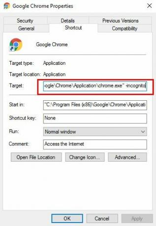 Come avviare il browser in modalità privata per impostazione predefinita Chrome Incognito e1505852394642