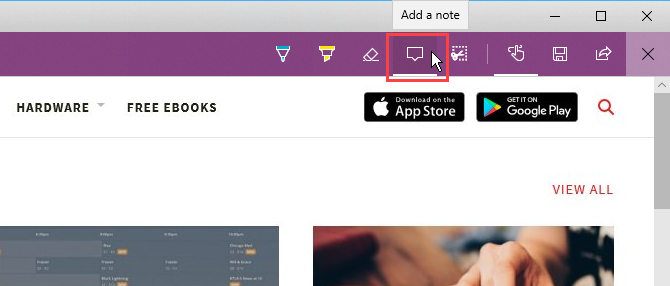 Fai clic su Aggiungi una nota in Edge