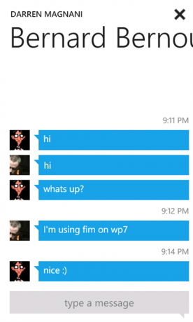 messaggistica istantanea di Windows Phone