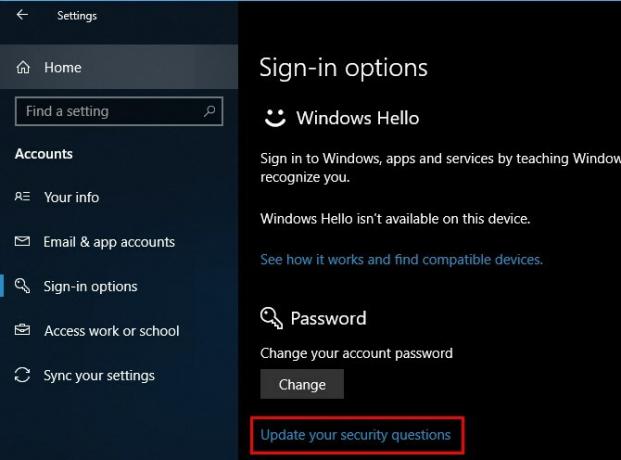 Domande sulla sicurezza di Windows 10