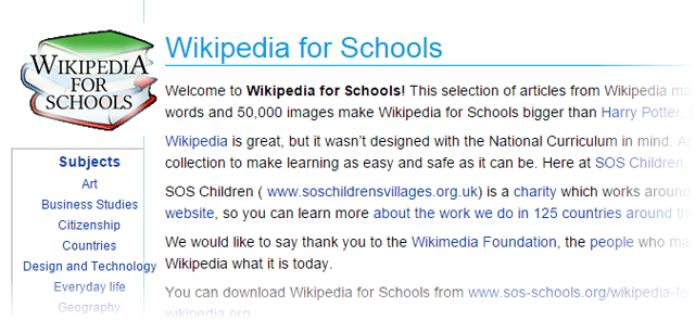 Wikipedia per le scuole