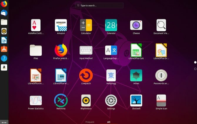 Interfaccia desktop di Ubuntu