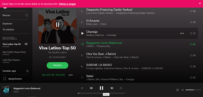 Tutto sbagliato con il nuovo Spotify Web Player spotify web player song rotto 670x321