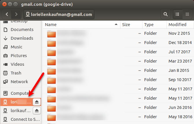 Aggiunta di un secondo Google Drive a Nautilus