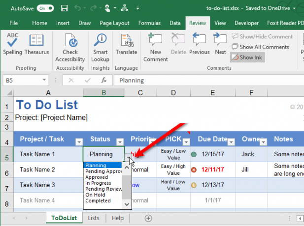 tipi di elenchi Excel per facilitare l'inserimento dei dati