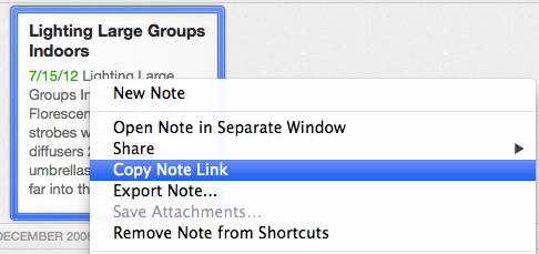 Nota link Evernote