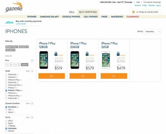 miglior posto per comprare iPhone usato - Gazelle iPhone storefront