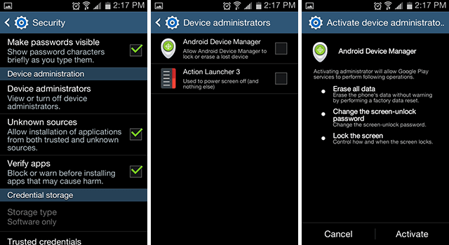 android-dispositivo Manager-metodo-1