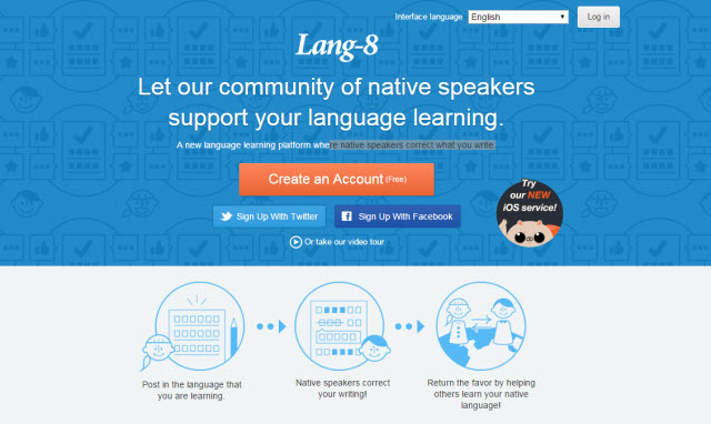 Sito Web di apprendimento online - Lang-8