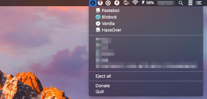 ejector-Mac App della barra dei menu