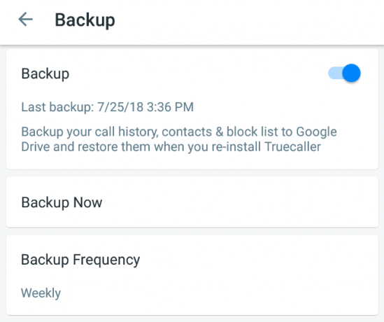 Backup TrueCaller