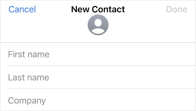 Nuova pagina di contatto su iPhone