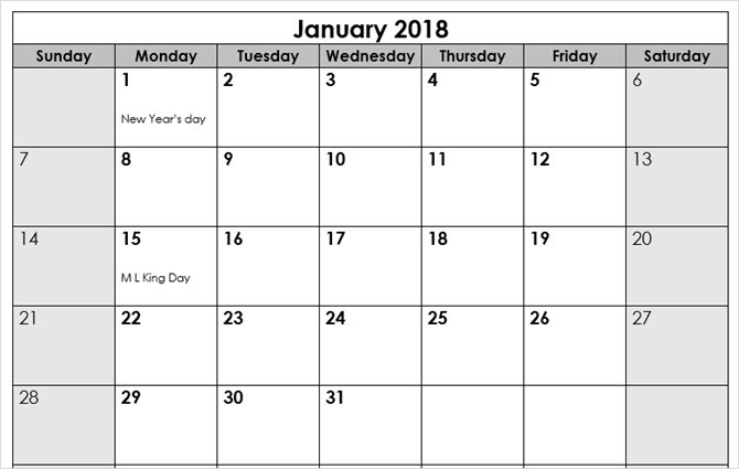 migliori modelli di calendario di Microsoft Office