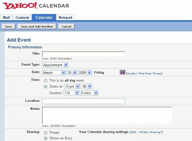Organizza la tua vita con Yahoo Calendar addevent