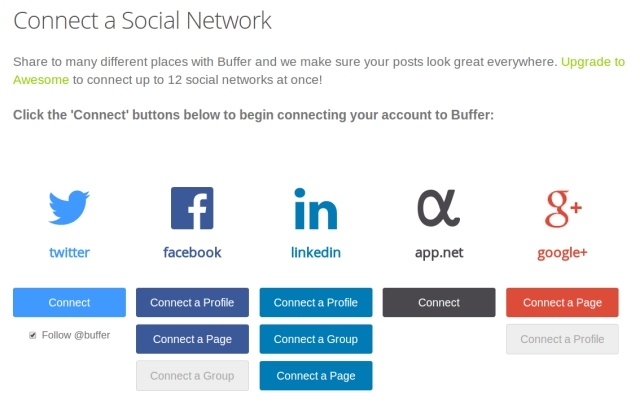 Il buffer aggiunge la possibilità di pianificare gli aggiornamenti alla pagina aziendale di LinkedIn Account buffer Connetti la pagina aziendale di LinkedIn