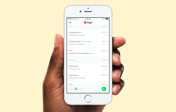 4 migliori app di monitoraggio del tempo per iPhone Toggl Time Tracking 670x425