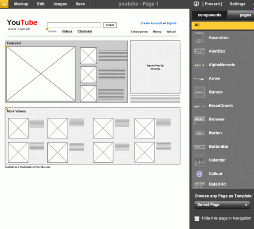 mockup dell'interfaccia utente