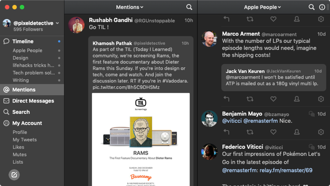 Tweetbot 3 Modalità oscura