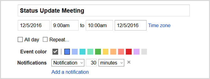 google calendario imposta evento web